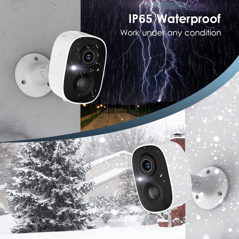 GMK Security Camera Wireless Outdoor, 2K Color Night Vision AI