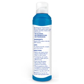 MediCleanse First Aid Sterile Saline Wound Wash, Promotes Healing, No Stinging or Burning, 7.4 oz Spray Can - Made in USA