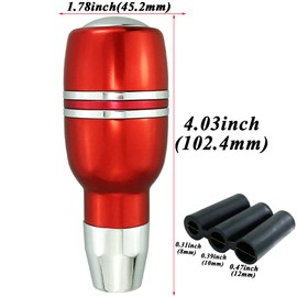 Abfer Button Gear Shift Knob Aluminum Alloy Shifting Knob Car Stick Shifter Lever Handle Fit Most Automatic Transmission Vehicle (Red)