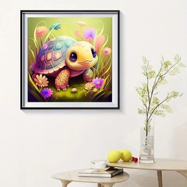 CXYQLC DIY 5D Diamond Painting Kits for Adults Diamond Art Turtle Painting Full Drill Crystal Rhinestone Embroidery Craft Kits for Home Wall Decor Gifts 11.8x15.7inch