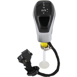 Recambo Gear Knob LED Automatic Suitable for VW Tiguan II from 2017, Plug & Play, Car Gear Lever Selector Lever, Black / Silver