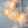 Lights4fun Metal Mesh Heart Shaped Plug in Fairy String Lights
