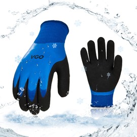 Vgo... Thermal Waterproof Work Gloves Winter Palm Latex for Freezer Gardening Digger Warehouse Delivery in Cold Weather, 1 pair