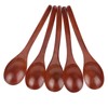5Pcs Wooden Soup Spoon with Curved Handle Multi Purpose Rice