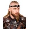 L'VOW Viking Leather Headpiece Medieval Adjustable LARP Headband Pirate Cosplay
