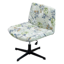 LiveGo Armless Office Chair Slipcover - Modern Knitted Jacquard Task Chair Cover for Desk, Vanity, Accent, Mid Back, Wide Seat