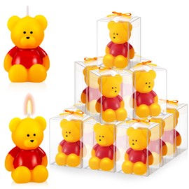 Dansib 24 Pcs Bear Baby Shower Candle Favors for Guest Bear Party Favors Baby Shower Candles Bulk for Gifts Party Decorations (Yellow)