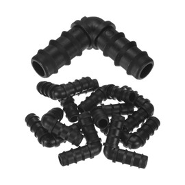 M METERXITY 10-Pack Drip Irrigation Barbed Fittings, for 3/8 Inch Elbows Tubing Connector Plastic Coupling Irrigation Parts for Garden/Greenhouse/Aquarium/Flower Pot, Drip Pipe Accessories