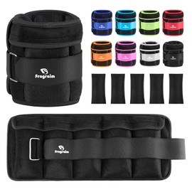 Adjustable Ankle Weights 1-4 LBS Pair with Removable Weight for Jogging, Gymnastics, Aerobics, Physical Therapy, Resistance Training|Each 0.4-2 LBS, Total 4LBS, black