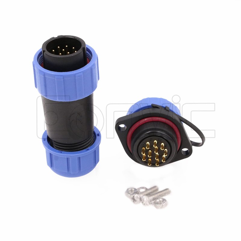 Eonvic HE21 12 Pin Waterproof Plug Aviation Bullet Plug Threaded