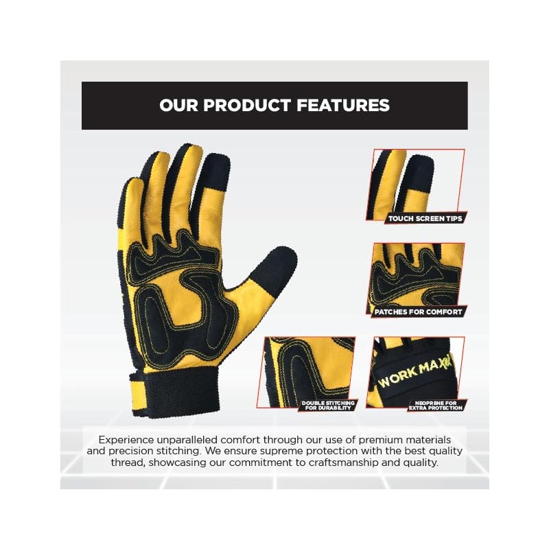 WORKMAXX Gardening Working Gloves Garden Thorn Proof Flexible Heavy Duty