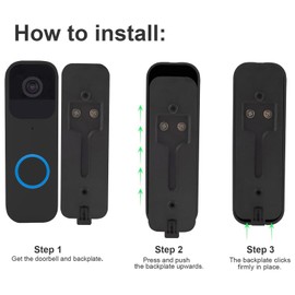 Blink Video Doorbell Backplate Replacement Blink Doorbell Camera Mount Accessory (Black)