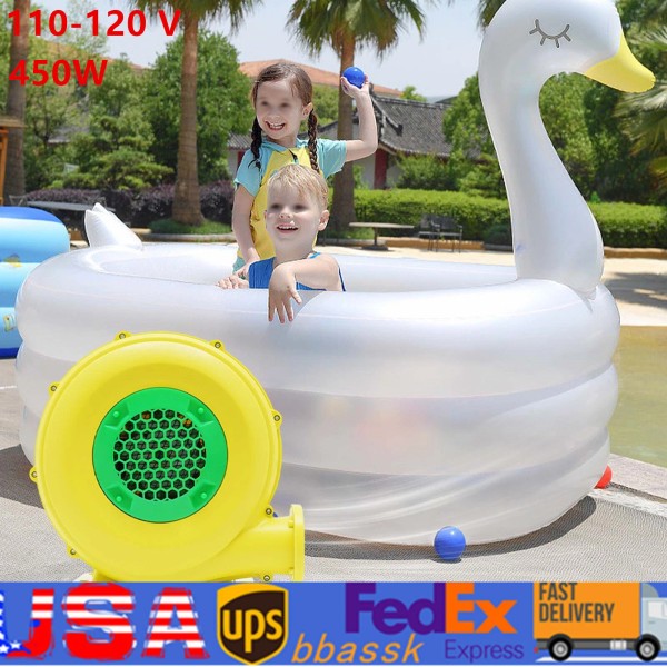 Unbranded 450W Inflatable Bounce House Water Slide Air Pump Blower