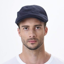 WITHMOONS Simple Newsboy Hat Flat Cap SL3026 (Navy)
