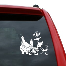 Black Heart Decals & More Ahh! Real Monsters Vinyl Decal | Color: White | 5" Tall