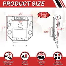 KUNN Tape Measure Holder for Belt Universal Clip Fits Wide 2.7" Belts Low Profile Holster for Construction and DIY