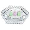 Crystal Tray Mirror Hex Shaped Multifunctional Dessert Pastry Fruit Storage