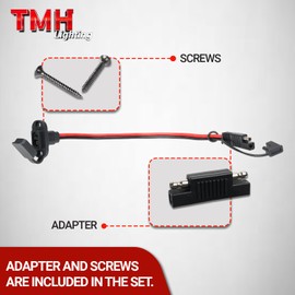 TMH 2 FT - 10 AWG SAE Connector Power Socket Sidewall Port, Flush Mount SAE Plug Adapter, Male to Female Extension Cable for Solar Generator Battery Charger with Mounting Screws (2 Pack)