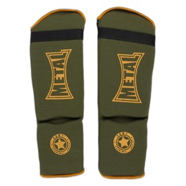 METAL BOXE Shin Pads Thai Boxing + Foot Cotton Military