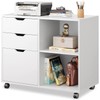 DEVAISE 3-Drawer Wood File Cabinet, Mobile Lateral Filing Cabinet, Printer