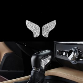 yboueo Rhinestone 3D Decals Cover Sticker Accessories Shifter Gear Lever Cover fit for Volvo XC60 XC40 S60 V60 S90 XC90 V90 (2015-2023)