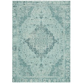 SAFAVIEH Classic Vintage Collection Area Rug - 6' x 9', Teal, Oriental Medallion Distressed Design, Non-Shedding & Easy Care, Ideal for High Traffic Areas in Living Room, Bedroom (CLV110K)