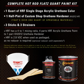 Custom Shop - California Orange - Hot Rod Flatz Flat Matte Satin Urethane Auto Paint - Complete Quart Paint Kit - Professional Low Sheen Automotive, Car Truck Coating, 4:1 Mix Ratio