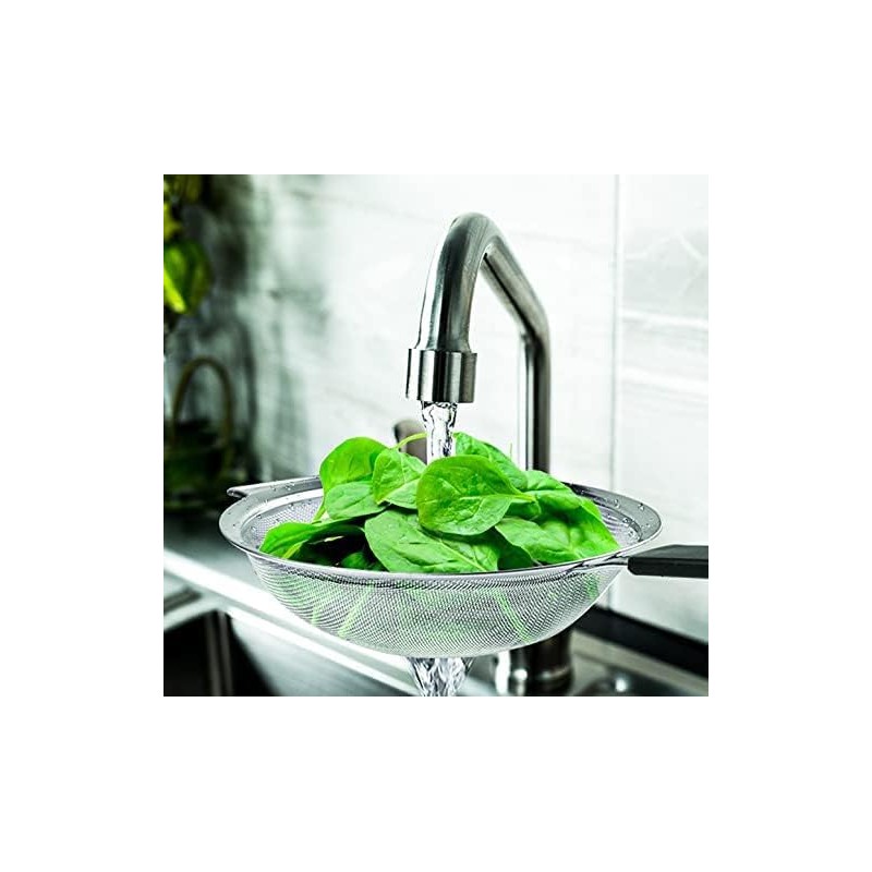 8" Large Fine Mesh Strainer with thermo plastic rubber handle