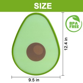 Green Cutting Boards for Kitchen,2 Pieces Avocado Shapes BPA Free Plastic Cutting Boards,Cute Non-Slip Reversible Chopping Board Set with Hook Hole,Kitchen Essentials for Meat,Veggies (2)