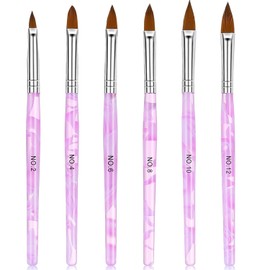 6 Pcs Gel Brushes for Nails,Nail Art Brush,Nail Painting Brush for Nail Art Design Painting Salon and DIY