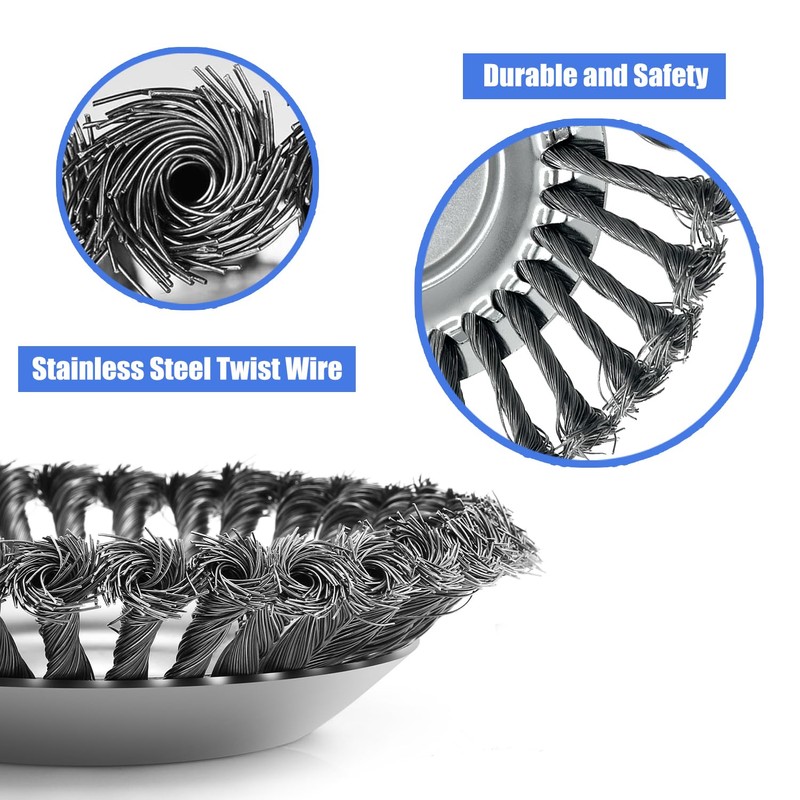 NeJesZoe 8 Inch Steel Wire Weed Wheel Brush Cutter Trimmer