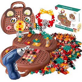 NACOOL Caja de Herramientas Educativa de Montaje, Maletín de Juegos de Construcción, Juguetes de Desmontaje y Reparación, Juguetes Educativos y de Aprendizaje para Niños y Niñas Mayores de 4 Años.