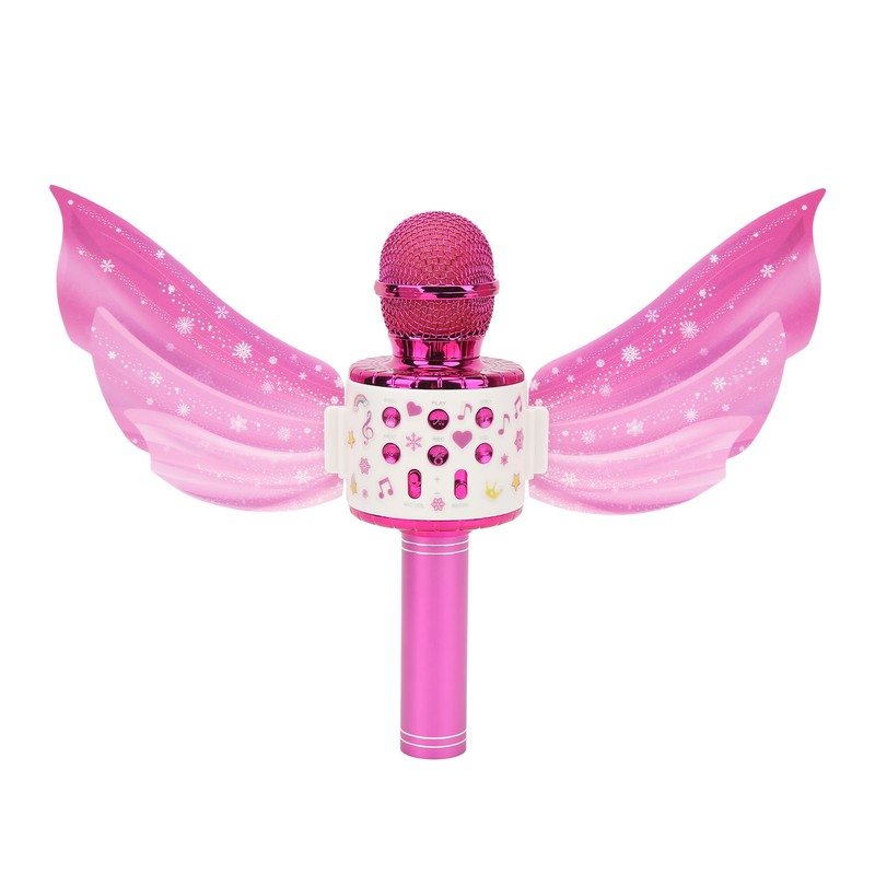 Kids Bluetooth Microphone Wireless LED Lights Wings Decoration USB Rechargeable