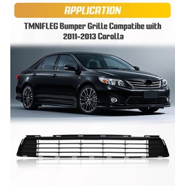 TMNIFLEG Front Bumper Lower Grille Compatible with 2011 2012 2013 Toyota Corolla Sedan 4-Door, ABS Black Center Insert Grill Direct Replacement for OEM 5311202280 TO1036125