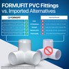 FORMUFIT 1-1/4" 3-Way Elbow Furniture Grade PVC Fitting in White,