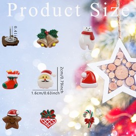 48 Pcs Christmas Themed Pushpins Christmas Decorative Thumb Tacks Christmas Resin Push pins Decoration for Corkboard Photo Wall Notice Board School Christmas Supplies