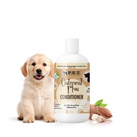 P.E.T. Oatmeal Plus Vanilla Almond Conditioner for Dogs & Cats — Deeply Moisturizes, Detangles & Calms Itchy, Sensitive Skin — Sulfate-Free, pH-Balanced, Hypoallergenic — 16 oz