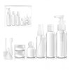 Travel-sized Transparent Cosmetic Refill Dispenser Bottles 9-Piece Set RD-10158 3ea