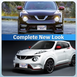 Steel No-Drill Front Bumper License Plate Bracket – Anti-Theft Tow Hook Mount fits for Nissan Frontier 3rd gen D41,Titan XD 2nd gen A61,Front Bumper Relocator Rust-Resistant Coating