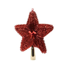 Kaemingk Tree Top Star Christmas Red Lametta