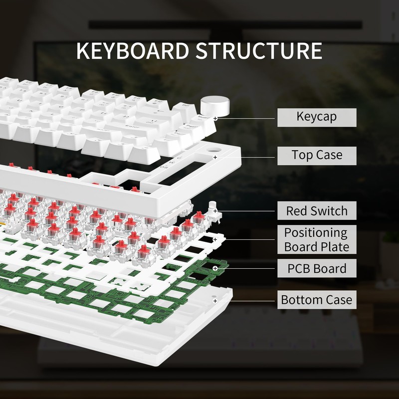 Newmen GM326 75% Percent Mechanical Keyboard,Wired Mini Backlit Hot Swappable