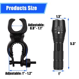 Cane Holder & LED Flashlight Sets for Drive Rollator, Walker, Wheelchair - Universal Crutches Stick Bracket Attachment Accessories