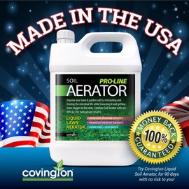 Covington Liquid Lawn Aerator PRO-LINE (32oz) – Soil Conditioner & Softener for Lawns & Gardens – Loosens Clay, Compacted Soil for Better Water & Nutrient Absorption – Liquid Aeration Concentrate