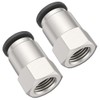 2pcs Push-In Plug Straight Pneumatic Connector Fittings Adapter Straight Pneumatic