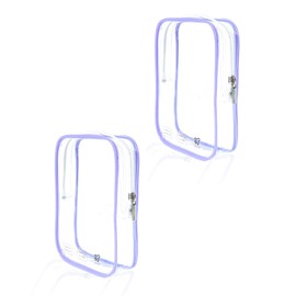 2 Packing Cubes Airline Approved Liquids Bag 1 Quart Clear Travel Bag Tsa One Quart Size Women Long Flight Must Haves for International Airport Airplane Travel Essentials Flying Overseas Purple