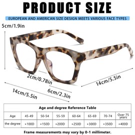 Viseng 3 Pack Oversized Frame Design Women's Reading Glasses, Blue Light Blocking Computer Reader +2.25