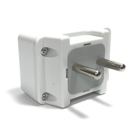 Norstar Universal Plug Adapter with ON/Off Power Switch for European Outlets Type C, 2 Round Pins, (2 Pack)