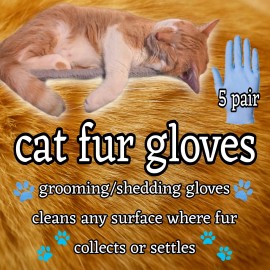 Unbranded Cat Grooming Shedding Gloves Disposable Hypoallergenic Static Free Soft Comfy