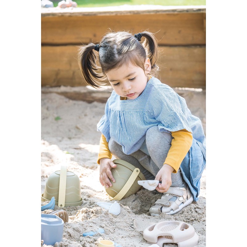 Dantoy - Tiny-Serie 5-teiliges Eimer-Set - Sandspielspaß aus umweltfreundlichem Biokunststoff