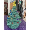 Ceramic Christmas Tree Large Green Tabletop Tree Multicolored Lights 11"